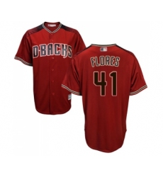Men's Arizona Diamondbacks #41 Wilmer Flores Replica Red Brick Alternate Cool Base Baseball Jersey