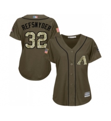 Women's Arizona Diamondbacks #32 Rob Refsnyder Authentic Green Salute to Service Baseball Jersey
