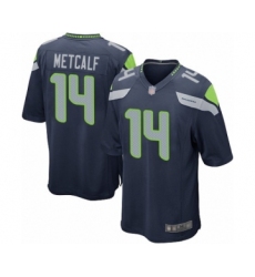 Men's Seattle Seahawks #14 D.K. Metcalf Game Navy Blue Team Color Football Jersey