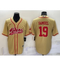 Men's San Francisco 49ers #19 Deebo Samuel Gold Stitched Cool Base Nike Baseball Jersey