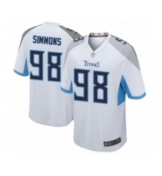 Men's Tennessee Titans #98 Jeffery Simmons Game White Football Jersey