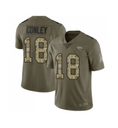 Men's Jacksonville Jaguars #18 Chris Conley Limited Olive Camo 2017 Salute to Service Football Jersey