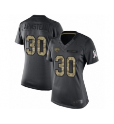 Women's Jacksonville Jaguars #30 Ryquell Armstead Limited Black 2016 Salute to Service Football Jersey
