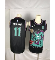 Men's Brooklyn Nets #11 Kyrie Irving Dragon Black Jersey