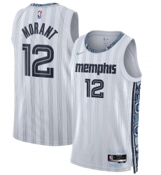Men's Memphis Grizzlies #12 Ja Morant Gray 2025-26 City Edition Swingman Stitched Jersey