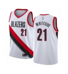 Youth Portland Trail Blazers #21 Hassan Whiteside Swingman White Basketball Jersey - Association Edition