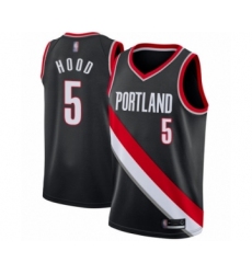 Youth Portland Trail Blazers #5 Rodney Hood Swingman Black Basketball Jersey - Icon Edition