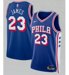 Men's Philadelphia 76ers #23 LeBron James Royal 2026 Icon Edition Stitched Jersey