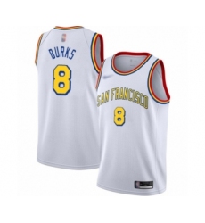 Women's Golden State Warriors #8 Alec Burks Swingman White Hardwood Classics Basketball Jersey - San Francisco Classic Edition
