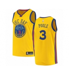 Women's Golden State Warriors #3 Jordan Poole Swingman Gold Basketball Jersey - City Edition