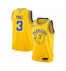 Youth Golden State Warriors #3 Jordan Poole Swingman Gold Hardwood Classics Basketball Jersey