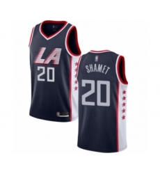 Men's Los Angeles Clippers #20 Landry Shamet Authentic Navy Blue Basketball Jersey - City Edition