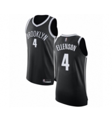 Men's Brooklyn Nets #4 Henry Ellenson Authentic Black Basketball Jersey - Icon Edition