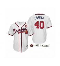 Men's 2019 Armed Forces Day Mike Soroka #40 Atlanta Braves White Jersey