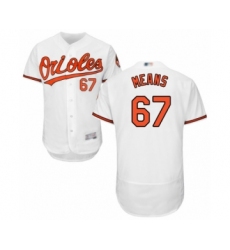 Men's Baltimore Orioles #67 John Means White Home Flex Base Authentic Collection Baseball Jersey