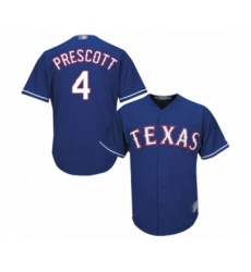 Men's Texas Rangers #4 Dak Prescott Replica Royal Blue Alternate 2 Cool Base Baseball Jersey