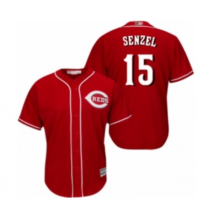 Youth Cincinnati Reds #15 Nick Senzel Authentic Red Alternate Cool Base Baseball Jersey