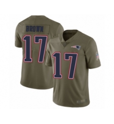 Youth New England Patriots #17 Antonio Brown Limited Olive 2017 Salute to Service Football Jersey