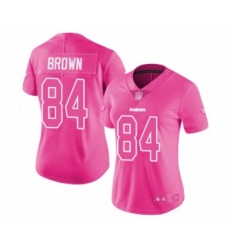 Women's Oakland Raiders #84 Antonio Brown Limited Pink Rush Fashion Football Jersey