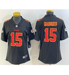 Women's Kansas City Chiefs #15 Patrick Mahomes Black Fashion Vapor Limited Stitched Jersey