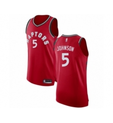 Men's Toronto Raptors #5 Stanley Johnson Authentic Red Basketball Jersey - Icon Edition