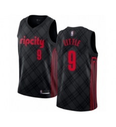 Youth Portland Trail Blazers #9 Nassir Little Swingman Black Basketball Jersey - City Edition