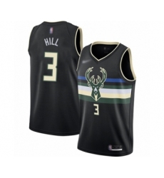 Women's Milwaukee Bucks #3 George Hill Swingman Black Finished Basketball Jersey - Statement Edition