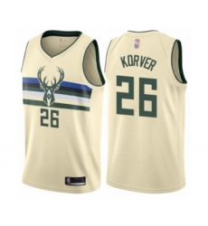 Youth Milwaukee Bucks #26 Kyle Korver Swingman Cream Basketball Jersey - City Edition