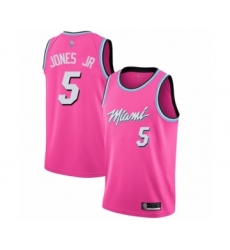 Youth Miami Heat #5 Derrick Jones Jr Pink Swingman Jersey - Earned Edition