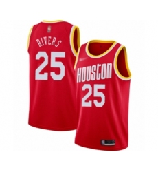Men's Houston Rockets #25 Austin Rivers Authentic Red Hardwood Classics Finished Basketball Jersey