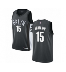 Men's Brooklyn Nets #15 Timothe Luwawu Authentic Gray Basketball Jersey Statement Edition