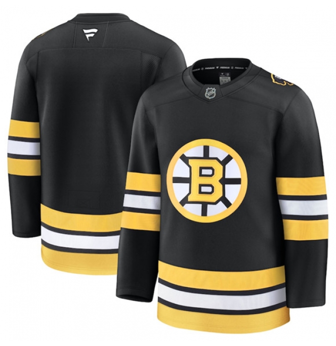 Men's Boston Bruins Blank Black 2025 Home Stitched Hockey Jersey