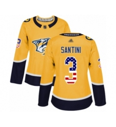 Women's Nashville Predators #3 Steven Santini Authentic White Away Hockey Jersey