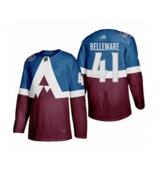 Men's Colorado Avalanche #41 Pierre-Edouard Bellemare Authentic Burgundy Blue 2020 Stadium Series Hockey Jersey