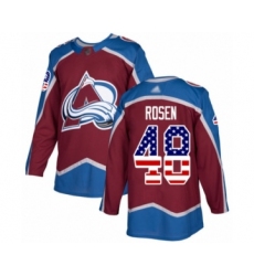 Youth Colorado Avalanche #48 Calle Rosen Authentic Burgundy Red USA Flag Fashion Hockey Jersey