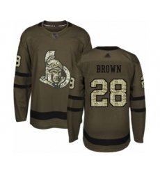 Youth Ottawa Senators #28 Connor Brown Authentic Green Salute to Service Hockey Jersey