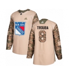 Men's New York Rangers #8 Jacob Trouba Authentic Camo Veterans Day Practice Hockey Jersey