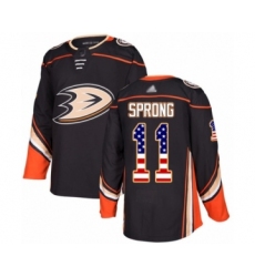 Men's Anaheim Ducks #11 Daniel Sprong Authentic Black USA Flag Fashion Hockey Jersey