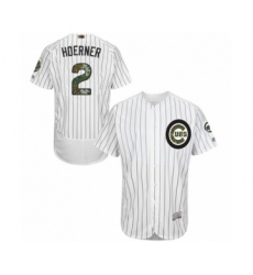 Men's Chicago Cubs #2 Nico Hoerner Authentic White 2016 Memorial Day Fashion Flex Base Baseball Player Jersey