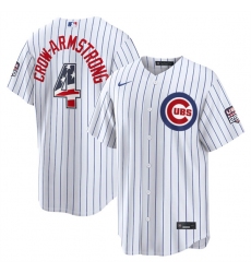 Men's Chicago Cubs #4 Pete Crow-Armstrong White 2026 USA 250 Fourth of July Home Stadium Stitched Baseball Jersey