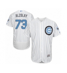 Men's Chicago Cubs #73 Adbert Alzolay Grey Road Flex Base Authentic Collection Baseball Player Jersey