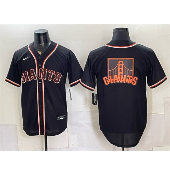 Men's San Francisco Giants Team Big Logo 2026 Fashion Replica Black Out Stitched Baseball Jersey