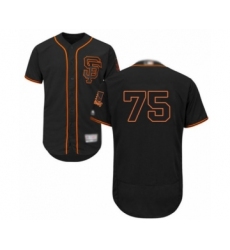 Men's San Francisco Giants #75 Enderson Franco Black Alternate Flex Base Authentic Collection Baseball Player Jersey