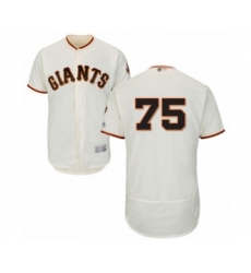 Men's San Francisco Giants #75 Enderson Franco Cream Home Flex Base Authentic Collection Baseball Player Jersey