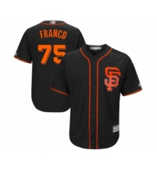 Youth San Francisco Giants #75 Enderson Franco Authentic Black Alternate Cool Base Baseball Player Jersey