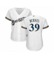 Women's Milwaukee Brewers #39 Corbin Burnes Authentic White Home Cool Base Baseball Player Jersey