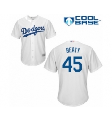 Youth Los Angeles Dodgers #45 Matt Beaty Authentic White Home Cool Base Baseball Player Jersey