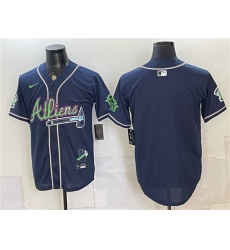 Men's Atlanta Braves Blank Navy Galaxy With Outkast Vapor Limited Stitched Baseball Jersey