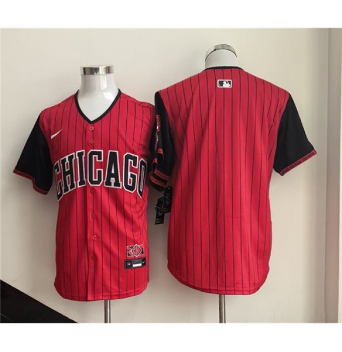 Men's Chicago White Sox Blank Red Black 2025 City Connect Limited Stitched Baseball Jersey