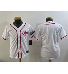 Youth Cincinnati Reds Blank White 2025 Speedway Classic Stitched Baseball Jersey